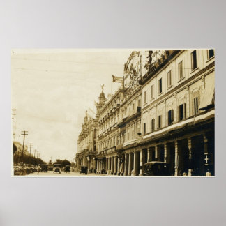 Poster Scène de rue antique de La Havane dans les années