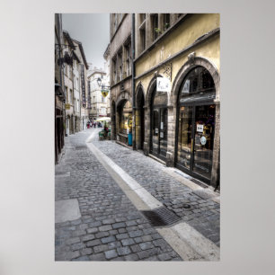 Poster Scène De Rue Dans La Vieille Ville, France