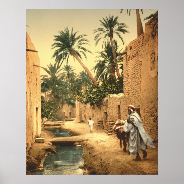 Poster Scène de rue en Algérie dans le Vieux Biskra (Devant)