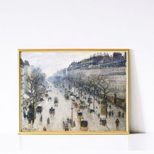 Poster Scène de rue hivernale vintage de Pissarro à Paris