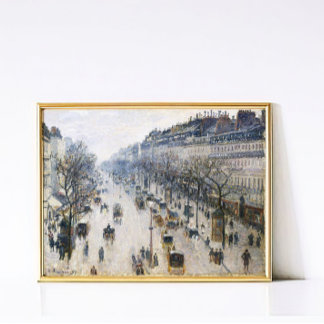 Poster Scène de rue hivernale vintage de Pissarro à Paris