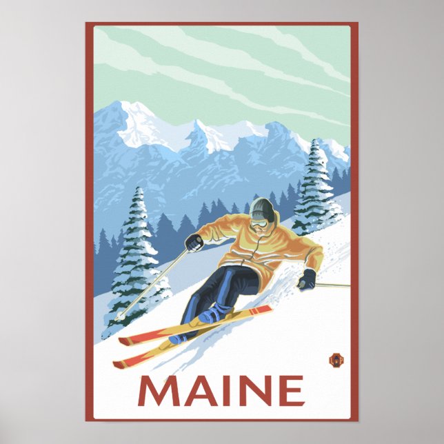 Poster Scène de skieur du MaineDownhill (Devant)