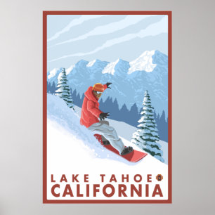 Poster Scène de surfeur - le lac Tahoe, la Californie