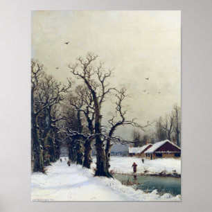 Poster Scène d'hiver, 19ème siècle