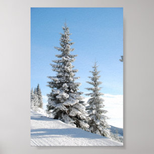Poster Scène d'hiver de Milou avec des arbres de Noël