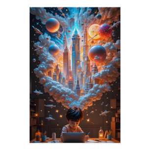 Poster Scène d'imagination cosmique