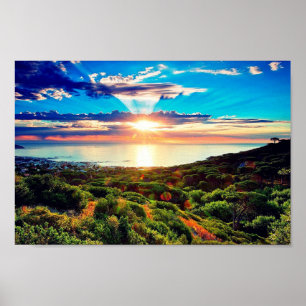 Poster Scène du coucher du soleil