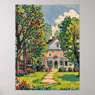 Poster Scène du parc Serene au début du printemps