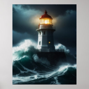 Poster Scène du phare Stormy