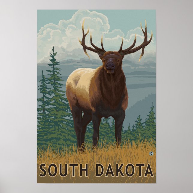 Poster Scène Elk Dakota du Sud (Devant)