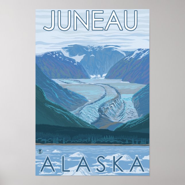 Poster Scène glaciaire - Juneau, Alaska (Devant)