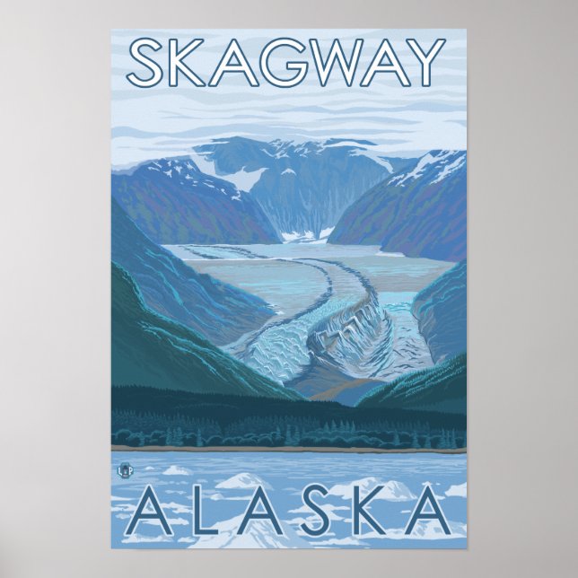 Poster Scène glaciaire - Skagway, Alaska (Devant)