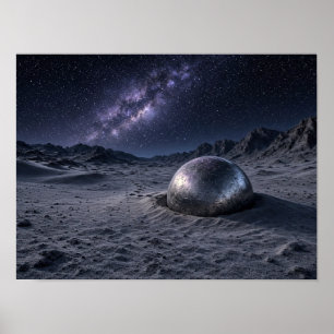 Poster Scène nocturne mystique du désert