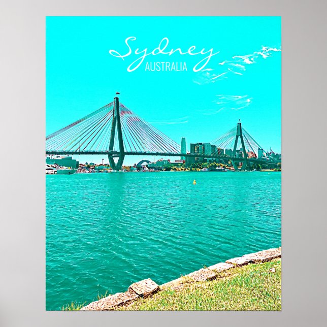 Poster Scène portuaire du pont ANZAC de Sydney (Devant)