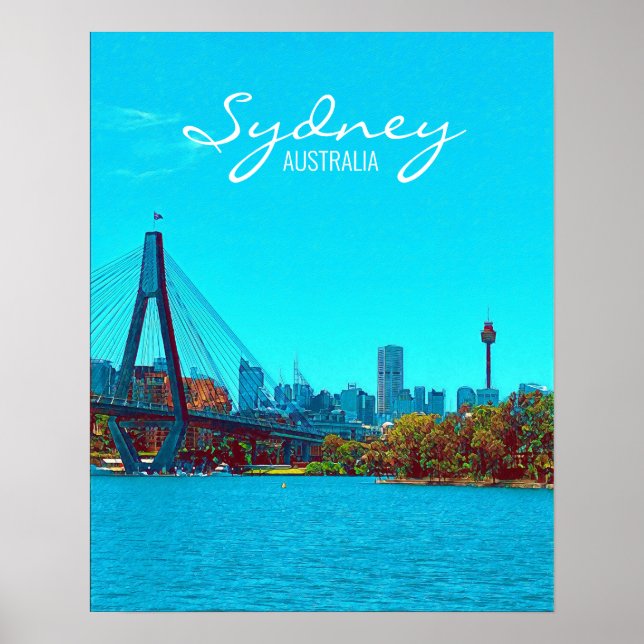 Poster Scène portuaire du pont ANZAC de Sydney (Devant)