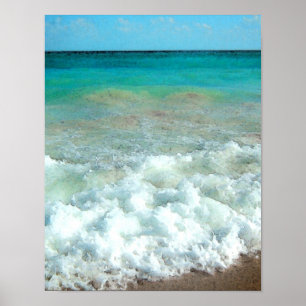 Poster Scène vibrante d'aquarelle de plage