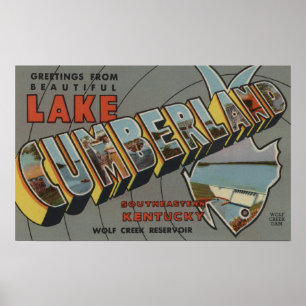 Poster Scènes de grandes lettres - Lac Cumberland, KY