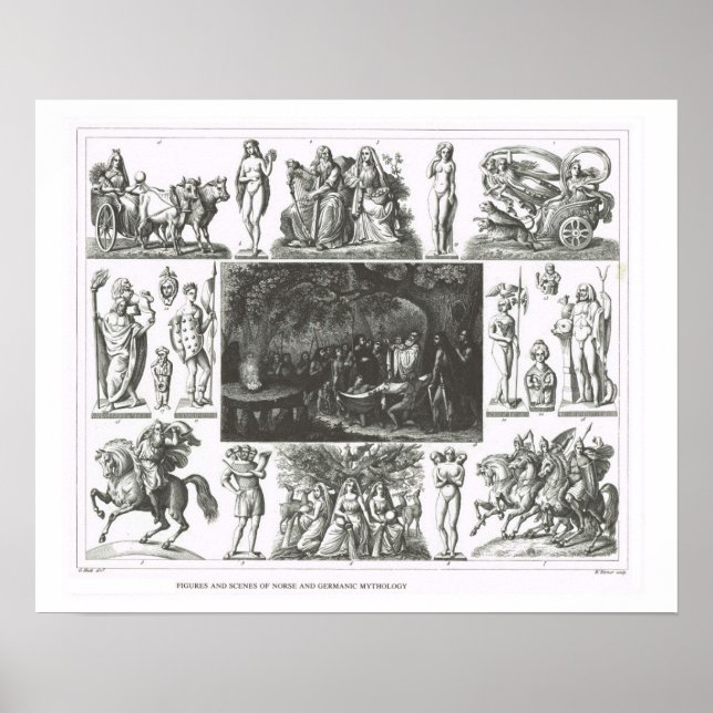 Poster Scènes de mythologie nordique et germanique (Devant)