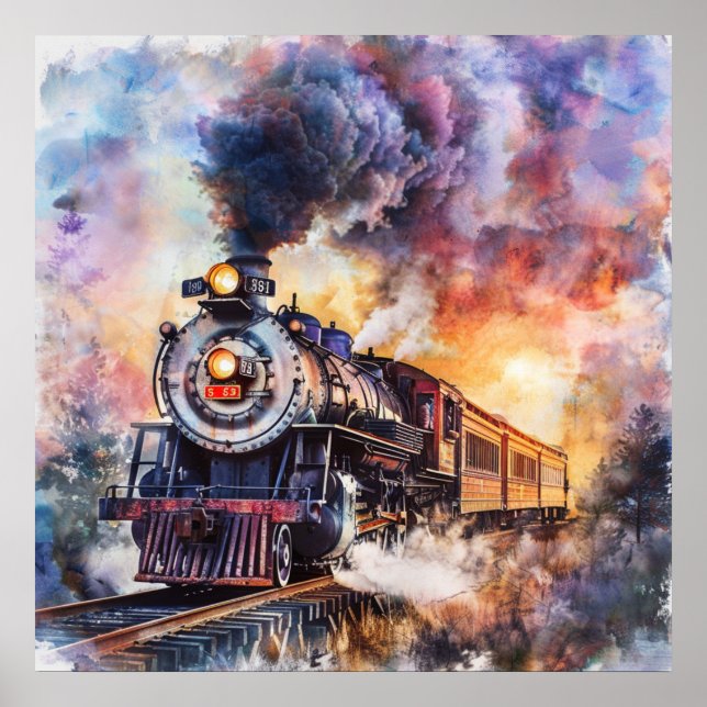 Poster Scenic Landscape with Train (Devant)