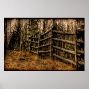 Poster Scenic Rustic Fence in the Country artwork