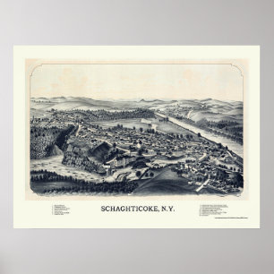 Poster Schaghticoke, NY Carte panoramique - 1889