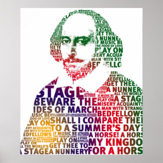 Poster Schakespeare vert violet dégradé de texte