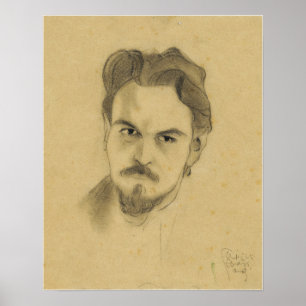 Poster Schiele - Étude de portrait Anton Peschka 1909