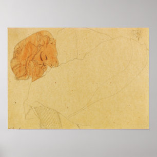 Poster Schiele - Fille endormie 1908