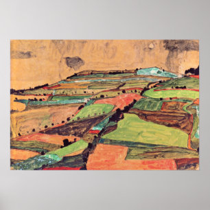 Poster Schiele - Paysage champêtre 1910