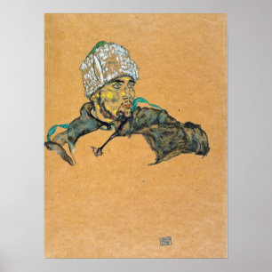 Poster Schiele - Prisonnier de guerre russe avec chapeau