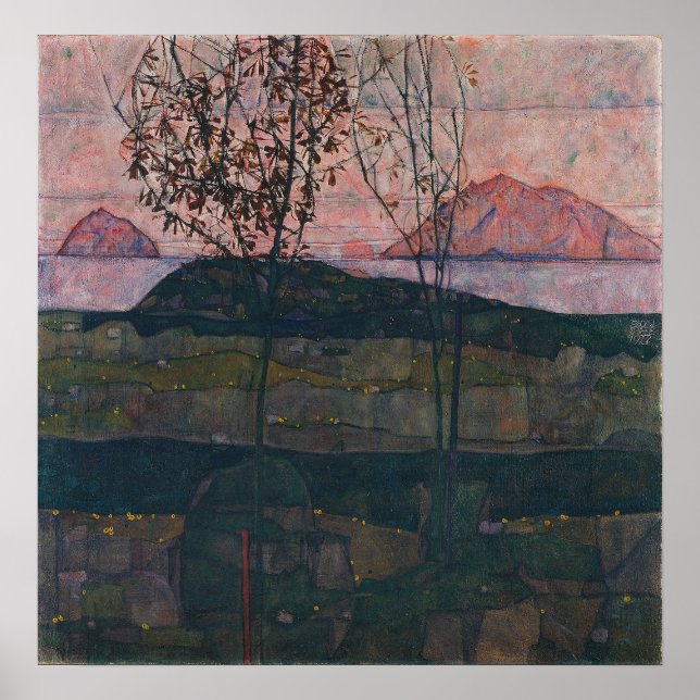 Poster Schiele - Soleil Couchant (Devant)