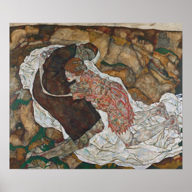 Poster Schiele - Tod Et Madchen (Devant)