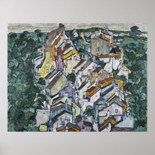 Poster Schiele - Ville Entre Verdure (La Vieille Ville)