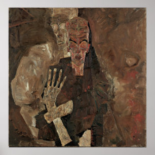 Poster Schiele - Voyants de soi (la Mort et l'Homme)