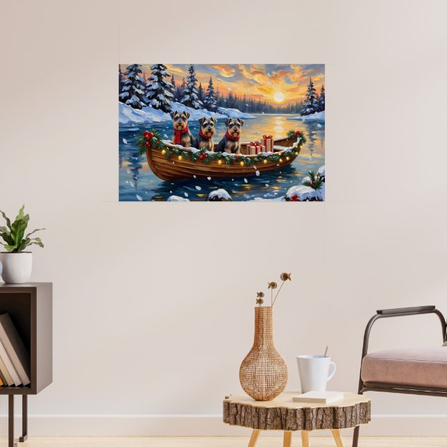 Poster Schnauzer Christmas Boat Holiday (Salon 3)