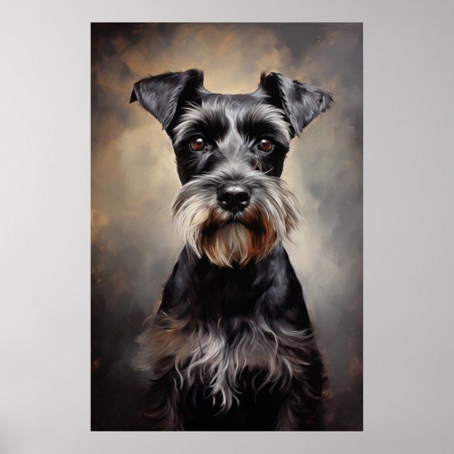 Poster Schnauzer miniature noir et argent (Devant)