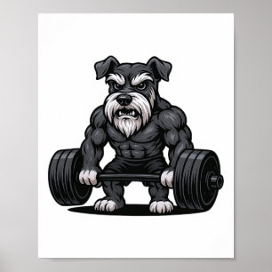 Poster Schnauzer Poids Bodybuilder entraînement Gym Do