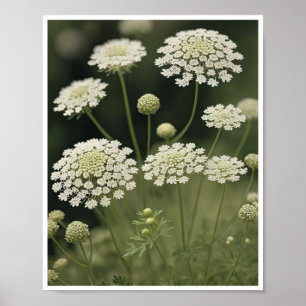 Poster Schöne Königin Anne's Spitzen Blume Kunst