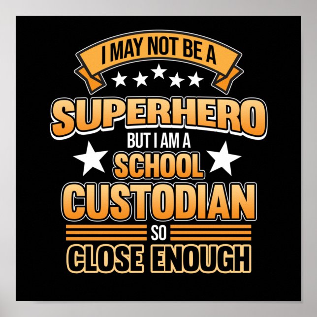 Poster School Custodian Hero Caretaker Janitor Appreciati (Devant)
