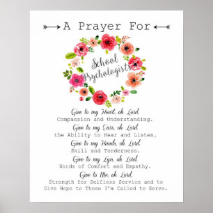 Poster School Psychologist Prayer Art