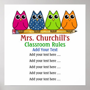Poster School Teacher's Classroom Rules - SRF