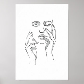 Poster Schwarz-Weiß Minimalistische Linie