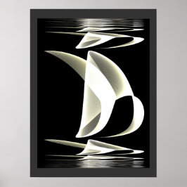 Poster Schwarz-Weiß-Stil Reflexion 2