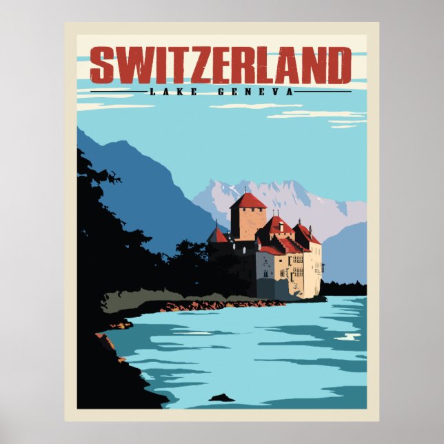 Poster - Schweiz Genfersee (Vorne)