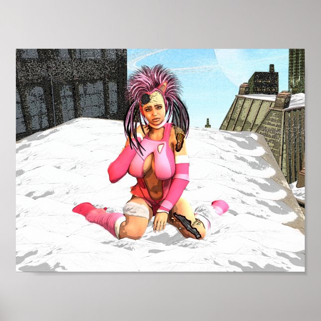 Poster Sci Fi Femme Cyborg (Devant)