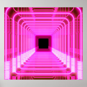 Poster Sci-Fi Retro 3D : Illustration d'art pop