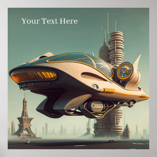 Poster Science Fiction vintage Spectaculaire Voitures vol