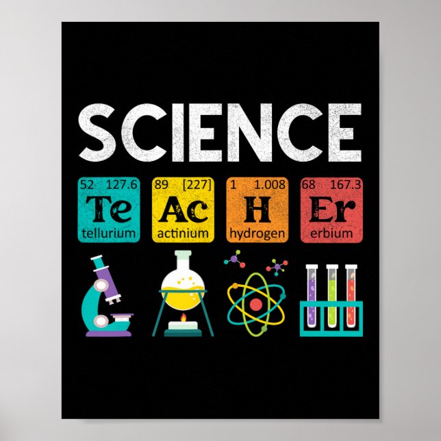 Poster Science Teacher Chemistry Biology Physics Teacher  (Devant)