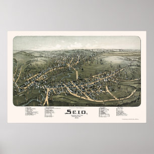 Poster Scio, carte panoramique de l'OH - 1899b