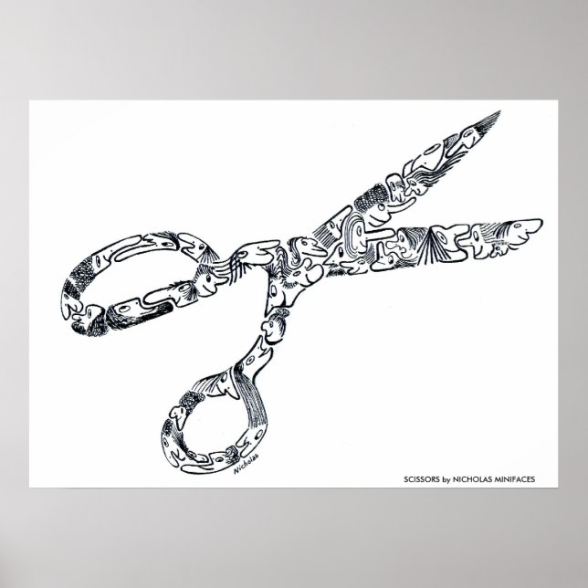 Poster SCISSEURS par NICHOLAS MINIFACES (Devant)